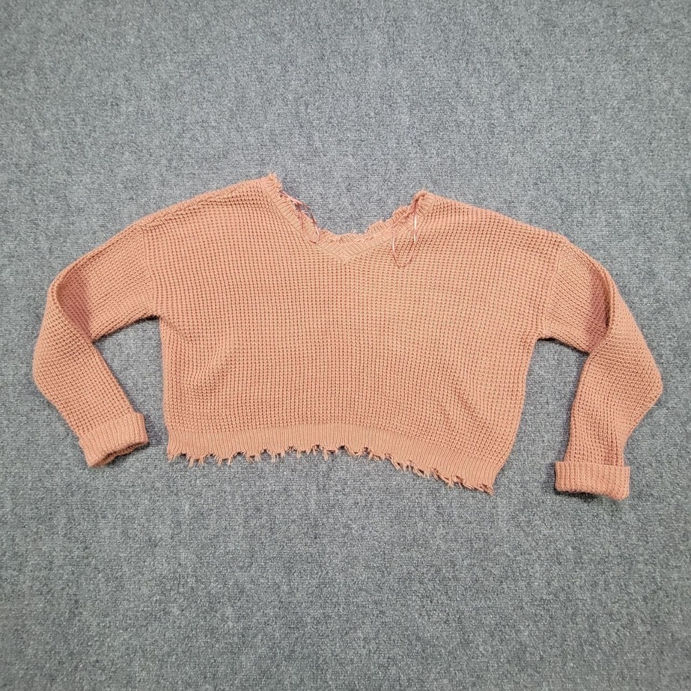 moon & madison Women's V-Neck Sweater in Peach